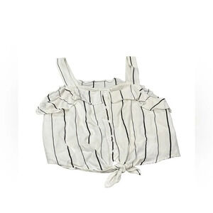 EUC LUSH Crop top White w/ black stripes Medium